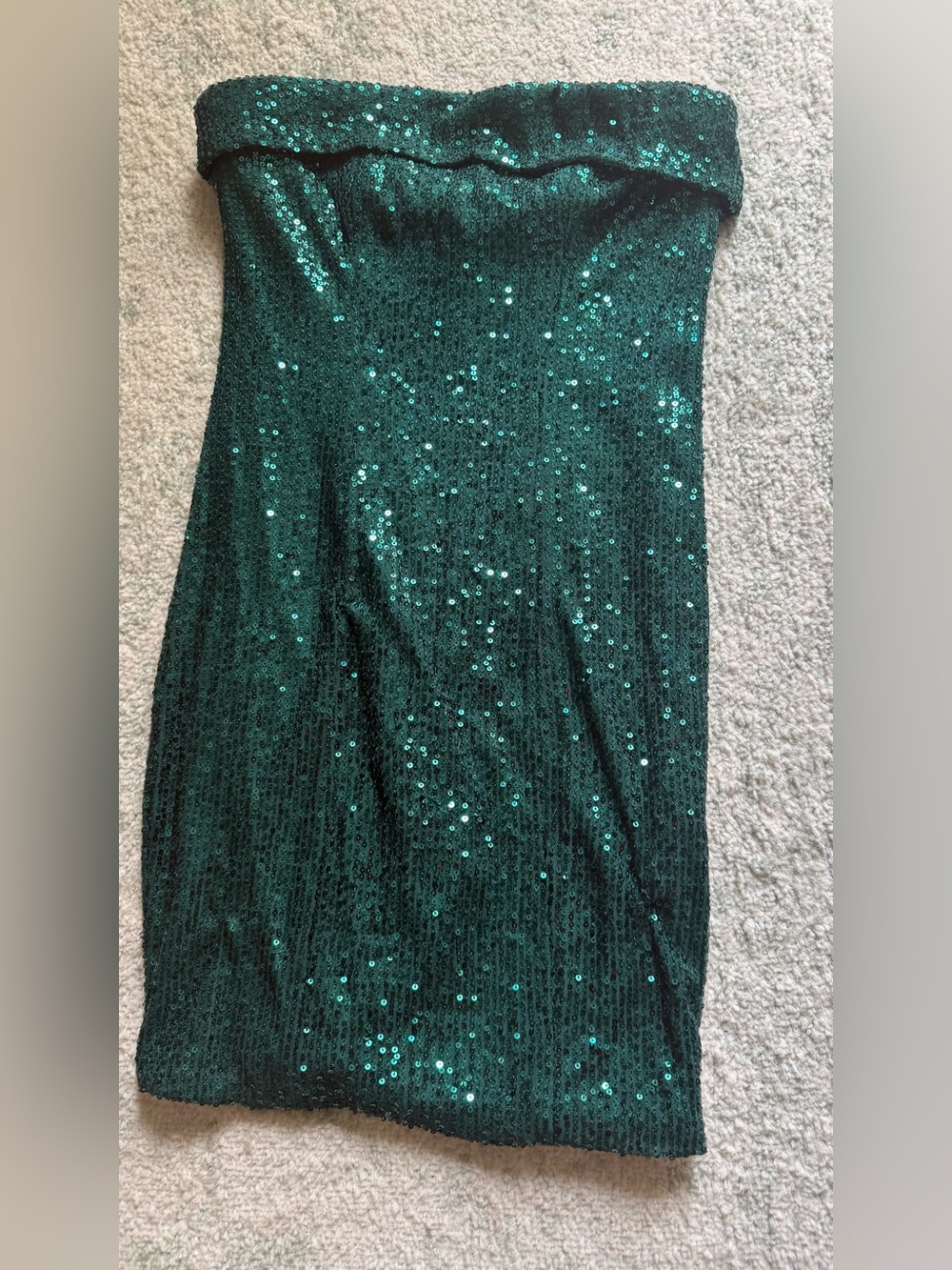 Hello Molly Teal Sequin Strapless Dress Sz 0/XS